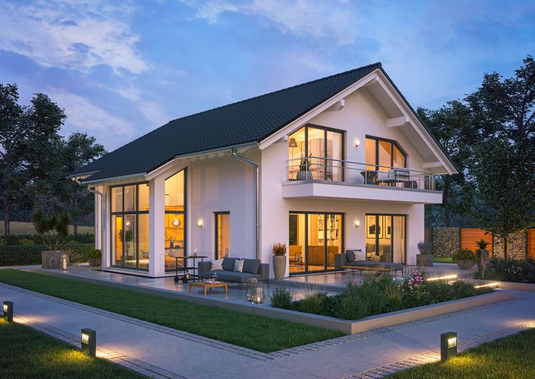 NORDHAUS - Modernes Einfamilienhaus mit Satteldach und Erker | Einfamilienhaus EFH K-188 | Hausbau made im Bergischen