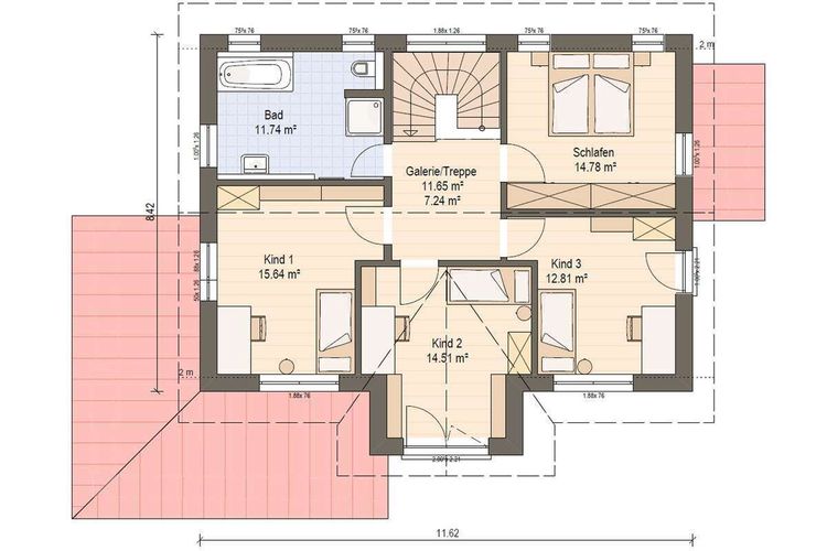 Grundriss eines klassischen Einfamilienhauses