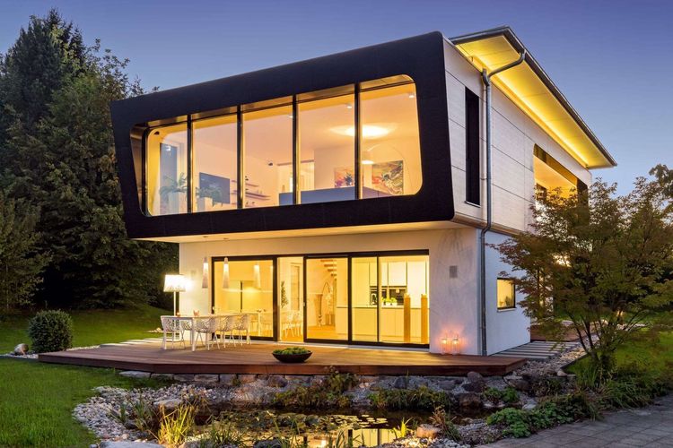 Futuristisches Haus in Holzbauweise