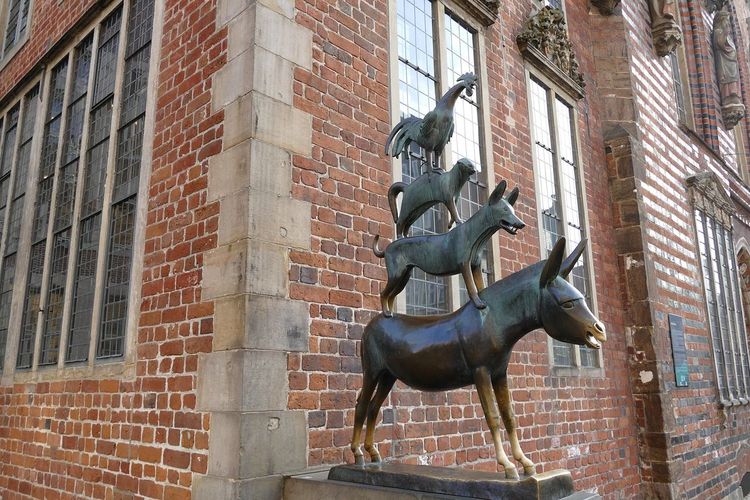 Ansicht einer Statue der Bremer Stadtmusikanten