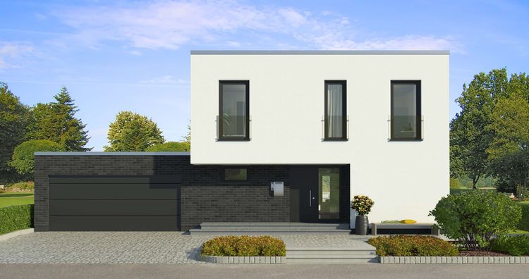 x-black1 - Bauhaus-Villa mit Garage