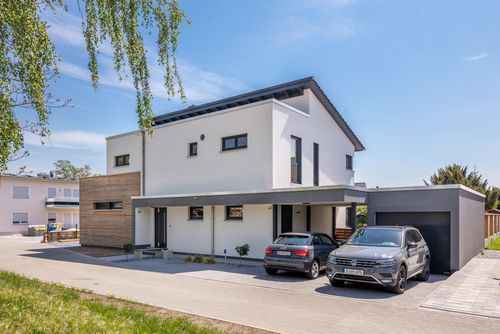 Pult-/Flachdach-Haus mit Carport und Garage - Slideshow-Bild 3